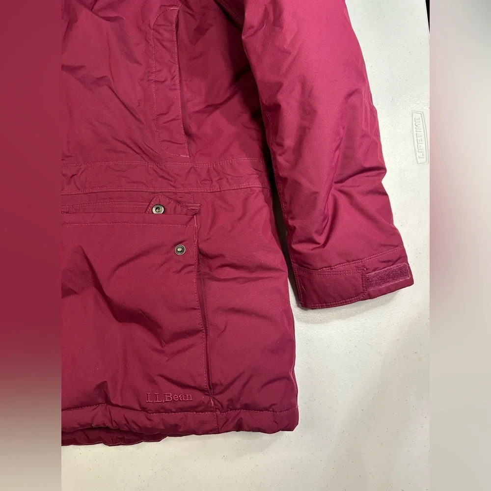 LL Bean Jacket‎ Women Purple Parka Vintage Winter Coat Fur Down Warm XL Reg